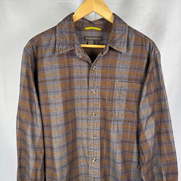 Royal Robbins Long Sleeve Button Up 100% Cotton Dress Shirt Men's Size L… - Picture 2 of 7